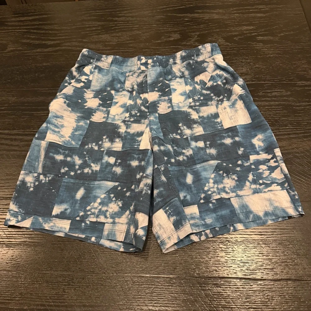 Mens Lululemon Pace Breaker Lined Short Large EUC Out Of Mind Bleached Indigo